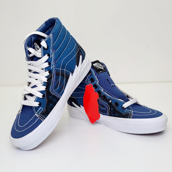 VANS SK8-HI Bolt Big Reveal Classics Skate Shoes Blue Canvas Sneakers Women's 6 - Picture 3 of 10